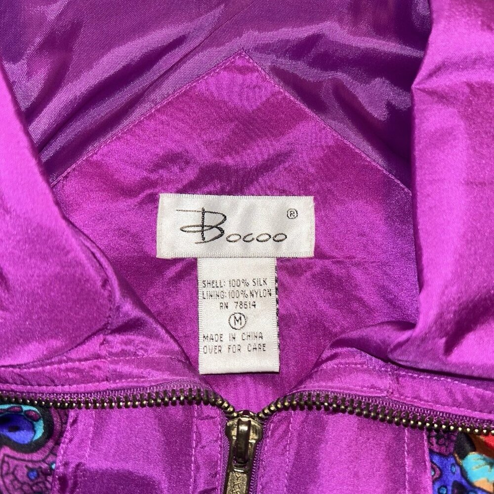 Bocoo Vintage Retro Purple Tracksuit Full Zip Windbreaker Jacket & Pants Medium - Picture 5 of 10